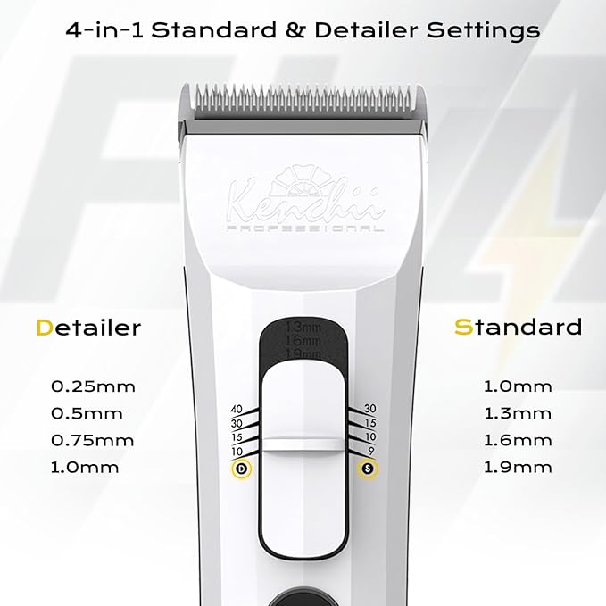 Kenchii Flash Dog Clippers for Grooming 4-in-1 Digital Cordless Cat & Dog Grooming Clipper for Pet Care, Precision Pet Grooming Trim, Shape, and Style Effortlessly, White