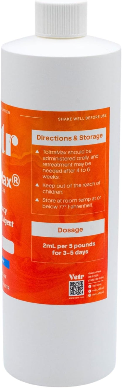 ToltraMax Toltrazuril 2.5% for Horses, Dogs, Cats, 500mL/16.9 Ounce, for Non-Food Chain Animals, Chicken
