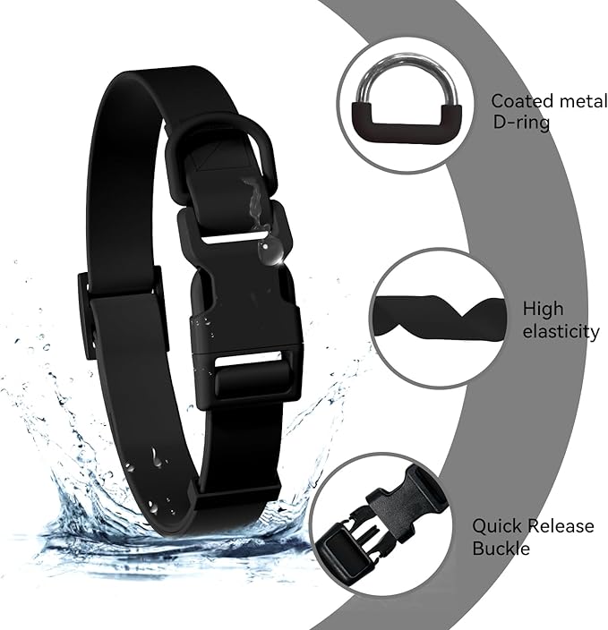 Waterproof Rubber Dog Collar, Odor-Resistant and Easy to Clean, Ideal for Daily Walks, Rainy Days, Swimming and Hiking, Fits Small Medium and Large Dogs