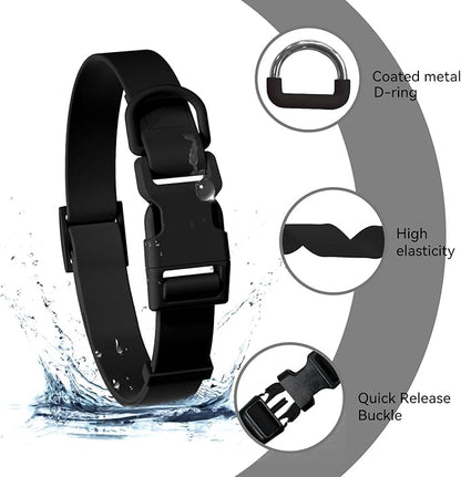 Waterproof Rubber Dog Collar, Odor-Resistant and Easy to Clean, Ideal for Daily Walks, Rainy Days, Swimming and Hiking, Fits Small Medium and Large Dogs