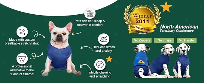 SurgiSnuggly Veterinary Invented Dog Surgical Recovery Suit for Female Spay or Male Dogs Neuters, E Collar Cone Alternative Bodysuit for After Surgery Small, Medium, Large Dogs Plum LS EC