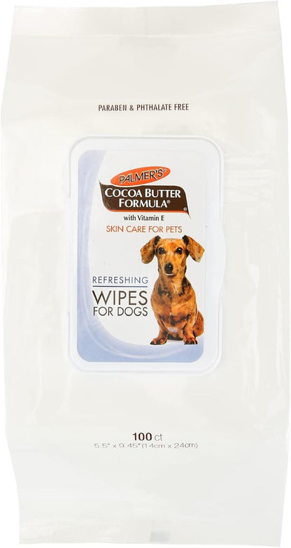 Palmer's for Pets Coconut Oil Refreshing Wipes for Puppies - Puppy Wipe with Cocoa Butter for Gentle Grooming, 100 Count