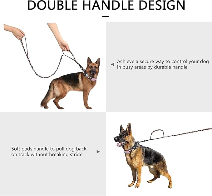 DAGANXI Tactical Dog Collar, Adjustable Military Training Nylon Dog Collar with Control Handle and Heavy Metal Buckle for Medium and Large Dogs, with Patches & Airtags Case (XL, Colorful Triangle-Set)
