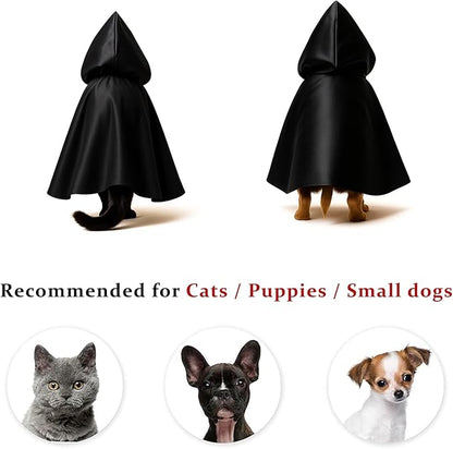 CRYO BOX Black Bat Cat Cloak and Costume, Funny Bat Mask Cloak, Halloween, Clothes and Accessories for Cats