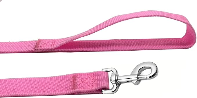 Strong Nylon Dog Leash, 4FT/ 5 FT/ 6FT Dog Leashes for Medium Large Dogs (6FT, Pink)