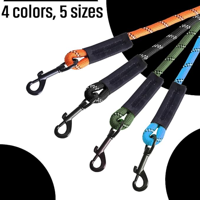 Long Leash for Dogs 10ft 16ft 30ft 50 Feet 100 Foot Tie Out Check Cord Recall Obedience Rope Lead Extra Longline Long Dog Leash for Small Medium Large Dogs Outdoor Training Camping Tracking