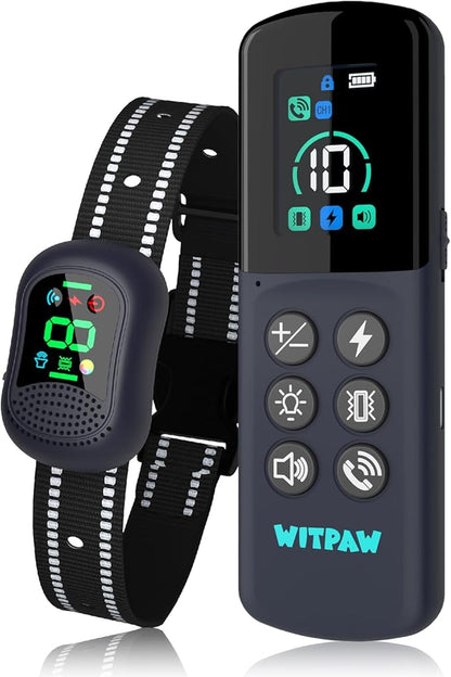WITPAW Dog Shock Collar 4900FT Dog Training Collar with Remote/Call Function/Light IP67 Waterproof Electric Collar for Dogs Rechargeable E-Collar for All Breeds, 4 Training Modes(10-120Ibs)