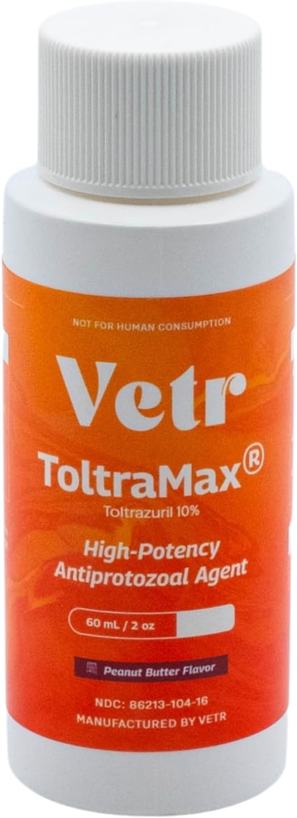 ToltraMax Toltrazuril 10.0% for Horses, Dogs, Cats, 60mL/2 Ounce, for Non-Food Chain Animals, Peanut Butter