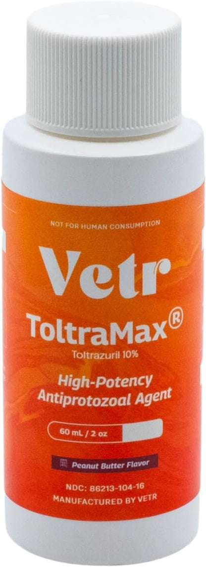 ToltraMax Toltrazuril 10.0% for Horses, Dogs, Cats, 60mL/2 Ounce, for Non-Food Chain Animals, Peanut Butter