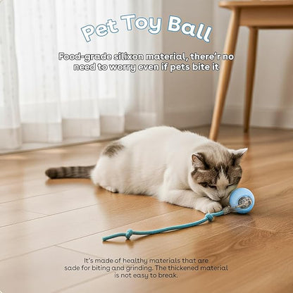 NatureTails Interactive Cat Toys for Indoor Cats,The 3rd Generation Agile Moving Cat Ball with Elastic Mesh Tail,Automatic Kitten Toys for Bored Indoor Adult Cats,Motion Activated (Blue)