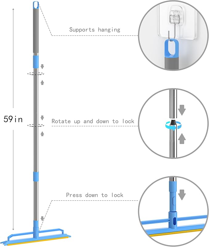 ADDUDU Double-Sided Carpet Rake – Long Handle Pet Hair Removal Tool for Carpets, Furniture & Car Interiors, Adjustable & Durable Stainless Steel Hair Remover Sweeper