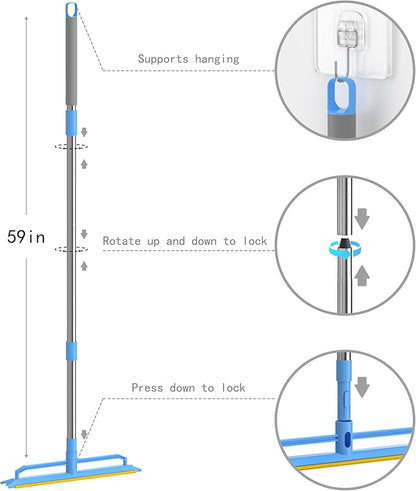 ADDUDU Double-Sided Carpet Rake – Long Handle Pet Hair Removal Tool for Carpets, Furniture & Car Interiors, Adjustable & Durable Stainless Steel Hair Remover Sweeper