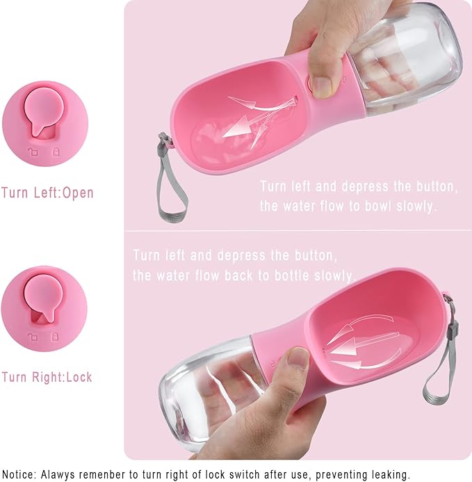 Cibaabo Dog Water Bottle with Food Container, Travel Puppy Water Bowl, Portable Pet Dispenser, Dog Stuff Accessories Items, Puppy Essentials Necessities for Yorkie Chihuahua Cat Walking and Hiking
