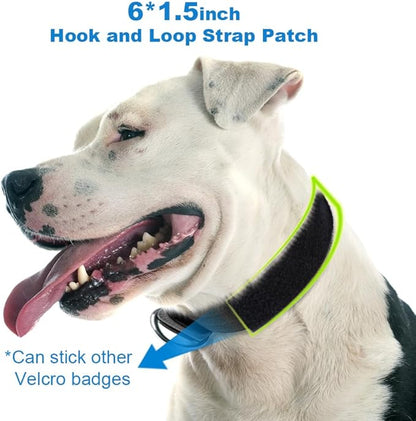 TSPRO Tactical Dog Collar, Adjustable, with Patch & Double Needle Metal Buckle, Heavy Duty for Large to Extra Large Dogs, Durable for Walking, Running, Hiking & Training (Black L-XL)