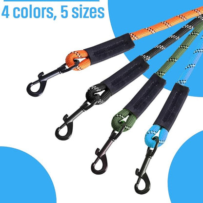 Long Leash for Dogs 10ft 16ft 30ft 50 Feet 100 Foot Tie Out Check Cord Recall Obedience Rope Lead Extra Longline Long Dog Leash for Small Medium Large Dogs Outdoor Training Camping Tracking