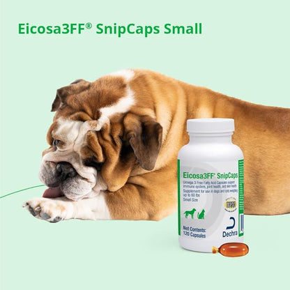 Eicosa3FF SnipCaps Omega 3 Free Fatty Acid Capsules for Dogs and Cats - Small, 120 ct