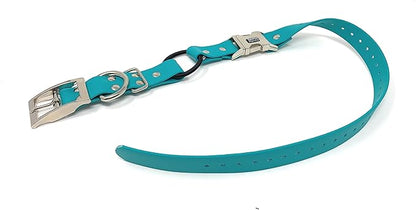 Sparky Pet Co - Zeus ECollar Replacement Strap - Bungee Loop Dog Collar - Waterproof Biothane - Adjustable - Double Buckle - Quick Snap Metal Clasp - for Invisible Fence Systems 1"x 30" (Teal)