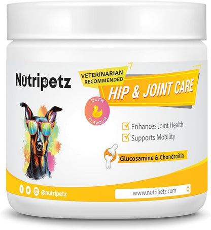 Hip & Joint Supplement for Dogs – NutriPetz Turmeric & Hemp Chews – Joint Pain Relief & Mobility Support – Glucosamine Dog Treats, All Breeds & Ages, 120 Soft Chews