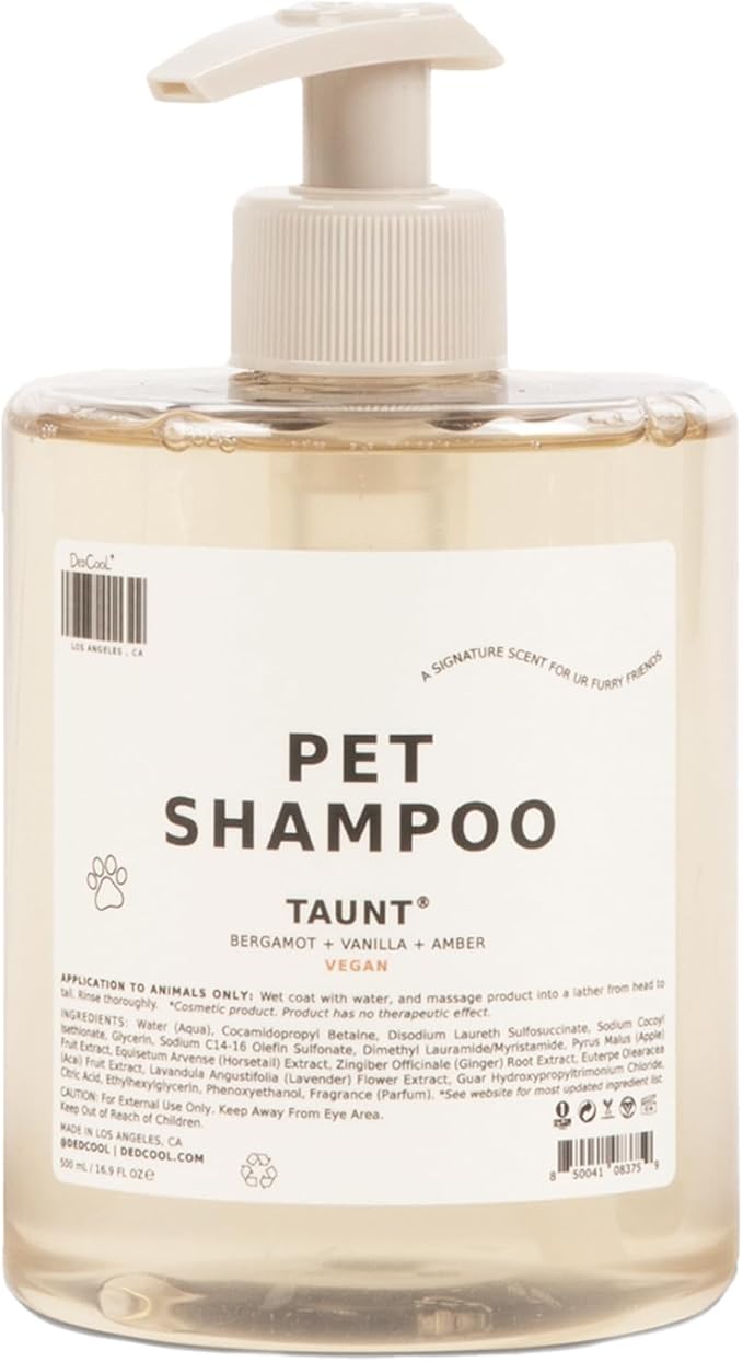 DedCool Pet Shampoo | 01 Taunt Scent | Hypoallergenic, Tear-Free Dog & Cat Wash for Sensitive Skin, Dryness & Itch Relief | Vegan, Non-Toxic, Deodorizing Cleanser | 16.9oz