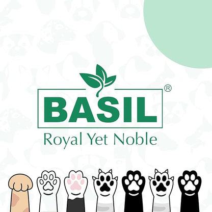 BASIL Pet Grooming Multi-Purpose Wipes for Dogs, Cats & Puppies – 80 Large Wipes (8″ × 8″) | Aloe Vera, Vitamin E & Castor Oil | Paw, Ear, Mouth & Butt Cleaning Wipes | Lemon Scent, Paraben-Free
