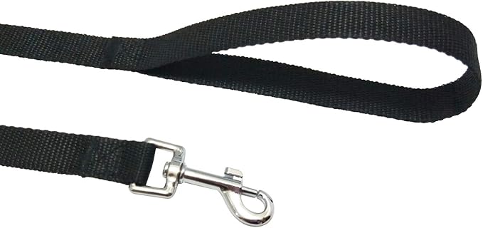 Nylon Training Dog Leash for Small Medium Large Dogs, 15ft 20ft 30ft 50ft Long Leash Dog/Puppy Lead for Obedience Recall Training, Camping (15ft, Black)