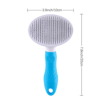 Self Cleaning Slicker Brush - Cat Brush Skin-Friendly Deshedding Grooming Massaging Tool for Long & Short Haired Pets, Cat Hair Brushes Easy Removes Undercoat for Dogs Cats Rabbits - UPGRADED, Blue