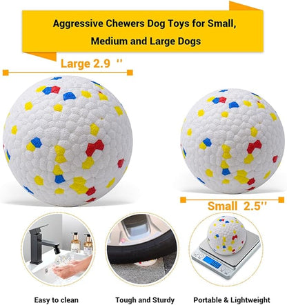 LIEVUIKEN Dog Balls Toys for Aggressive Chewers, Indestructible Durable Bouncy Floating Balls for Dogs to Fetch, Durable Solid Rubber Ball for Training Dog(2 PCS)