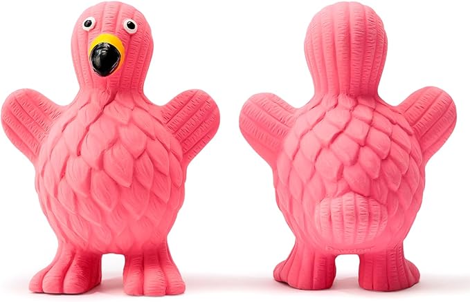 Pawdoer Squeaky Dog Toys for Medium Dogs, Soft Latex Squeaky Dog Ball, Cute Funny Squeak Flamingo Pet Toys