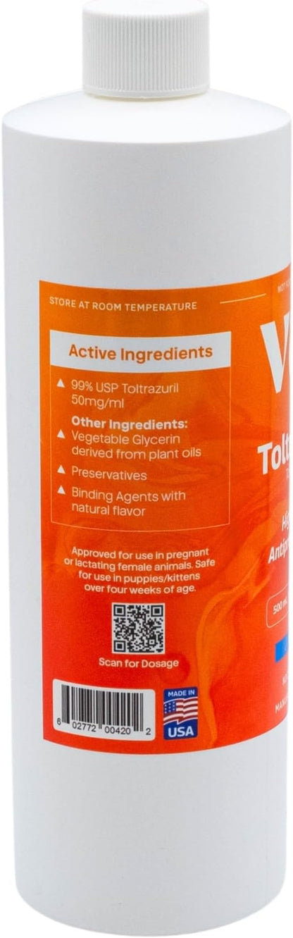 ToltraMax Toltrazuril 5.0% for Horses, Dogs, Cats, 500mL/16.9 Ounce, for Non-Food Chain Animals, Chicken