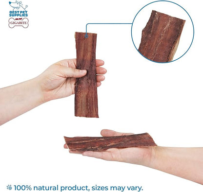 GigaBite Single Ingredient All Natural Free Range Bully Treats and Chews - Bully Sticks/Bladder Sticks/Beef Esophagus by Best Pet Supplies - Esophagus Strips (6 Inch), Pack of 22