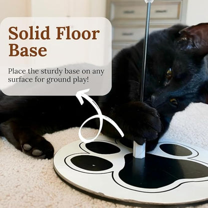 GADGETSOLOGY Cat Toys for Bored Indoor Adult Cats Any Surface Base Wand Stimulation Toys for Indoor Cats Cat Feather Toy Cat Feather Cat Toy Wand Juguetes para Gatos Activos Juegos para Gatos