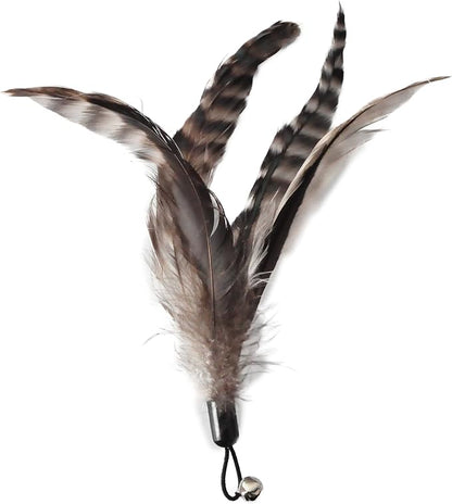 EcoCity Cat Toys - No Chemical Dyeing Cat Feather Toys for Indoor Cats - Include Cat Wand and Natural Feather Refills