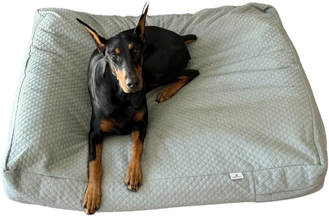 4Knines Luxury Dog Bed Cover – Waterproof Cover for Dog Bed – Heavy Duty Quilted Material – Durable, Machine Washable – USA Based Brand – Large (Fog)