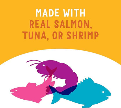 Friskies Purina Grain Free Wet Cat Food Lickable Cat Treats Variety Pack, Lil' Soups With Salmon, Tuna or Shrimp - (Pack of 30) 1.2 oz. Cups