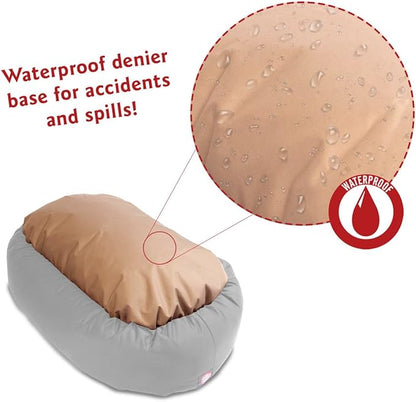 Majestic Pet 52 Inch Bagel Calming Dog Bed Washable – Cozy Soft Round Dog Bed with Spine Support for Dogs to Rest Their Head - Fluffy Donut Puppy Mat 52x35x11 (Inch) X-Large – Pink