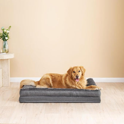 EHEYCIGA XXL Dog Bed Memory Foam, Orthopedic Giant Dog Bed Jumbo with Washable Removable Cover, Waterproof Pet Sofa Couch with Nonskid Bottom, 48x35x7.5, Dark Grey