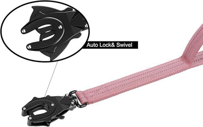 ICEFANG Tactical Dog Leash,K9 Training Walking Bungee Lead with 2 Control Handle,Heavy Duty Quick Release Metal Clasp,for Medium Large Breed (Pink, 6 FT)