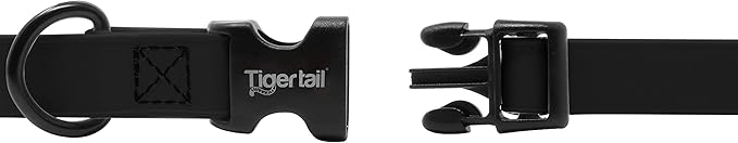 Tiger Tail Black Small Dog Collar | Waterproof and Odor-Proof for Active Pets | Durable, Anti-Mat, and Lightweight Design | Made with Premium Coated Nylon | Suitable for Small Breed Dogs