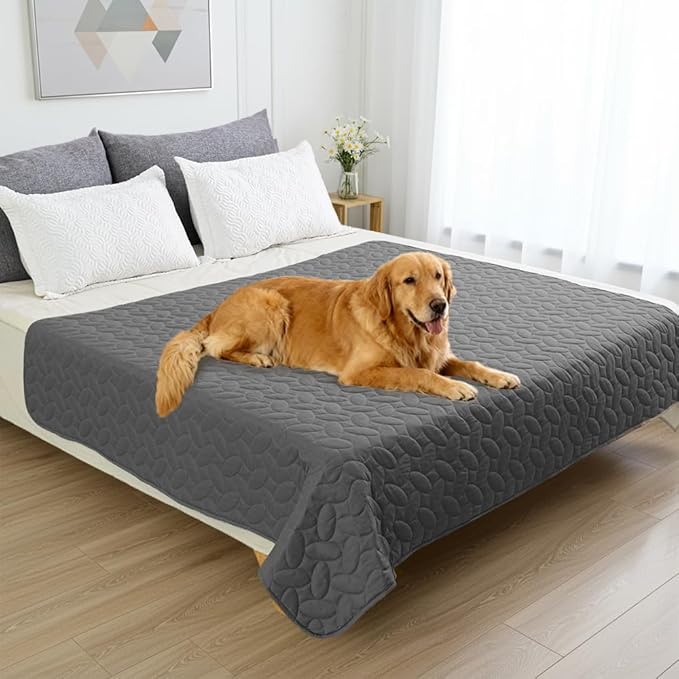 Ameritex Pet Bed Cover Dog Bed Blanket for Sofa and Furniture Waterproof New Pattern Design (68x82 Inch, Dark Grey)