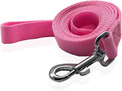 Nylon Dog Leash 12 Feet Long, Walking Training Dog Leashes for Medium Large Dogs(1" X 12 ft, Pink)
