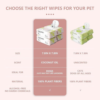 IMMHABI 400 PCS Pet Wipes for Paws and Butt Hypoallergenic Pets Cleansing & Deodorizing Anal Gland Hygienic Puppy Wipes for Dogs Face and Body Wipes Cleaning Fur Doggie Wipes Doggy Wipes (Coconut Oil)