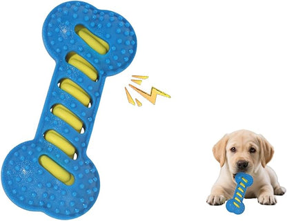 Interactive Dog Chew Sound Toy, Made of TPR Material, is bite-Resistant and Durable. It can be Used for Dog Teeth Cleaning and Training, and is an Ideal Toy for Dogs.（Blue）