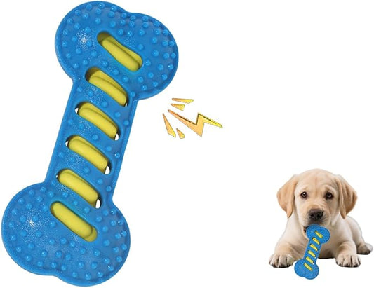 Interactive Dog Chew Sound Toy, Made of TPR Material, is bite-Resistant and Durable. It can be Used for Dog Teeth Cleaning and Training, and is an Ideal Toy for Dogs.（Blue）
