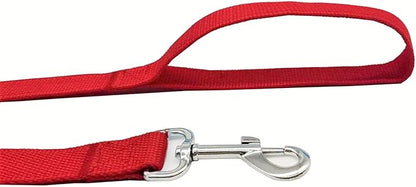 TAIAN 4FT/5FT/6FT Strong Dog Leash, Nylon Dog Leashes for Small Medium Large Dogs (1 in x 5 ft, Red)