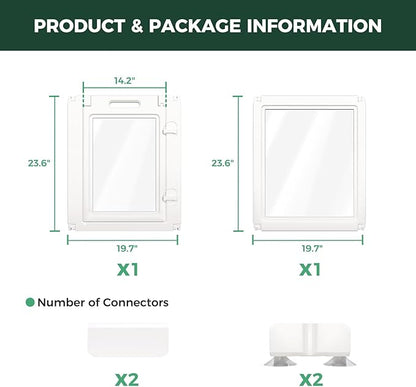 FXW AuraSpace Acrylic Indoor Dog Playpen for Small Dogs, 24 inch, 2 Panels, Includes 1 Gate & 1 Panel, White