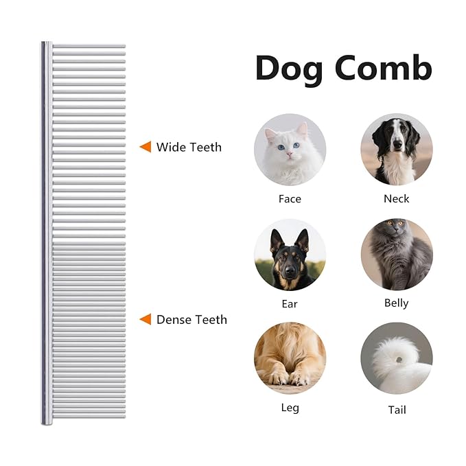 3PCS Slicker Brush for Dogs & Pet Comb,Professional Dog Grooming Brush (Goldendoodles,Poodles,Labradoodles) with Extra Long Pins to Effectively Remove Tangles, Knots,Mats Hair Collection Bottle(Black)
