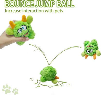 FCCUM Plush Squeaky Dog Toy Ball, Dental Care, Skin-Friendly and Soft and Relieve Stress,Dog Training Interactive Pet Cute Plush Fashionable Toy Ball (Green,Small)