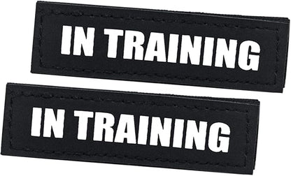 2Pack Service Dog Patch, Black Patches with Hook Backing for Dog Harness, Removable Vest Patches for Dogs, in Training-M