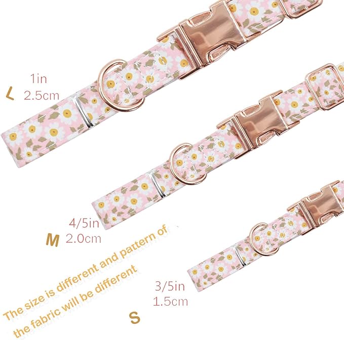 Metal Buckle Dog Collar, Durable Adjustable Dog Collar Soft for Small Medium Large Dogs (001-Pink, S(10-14in)