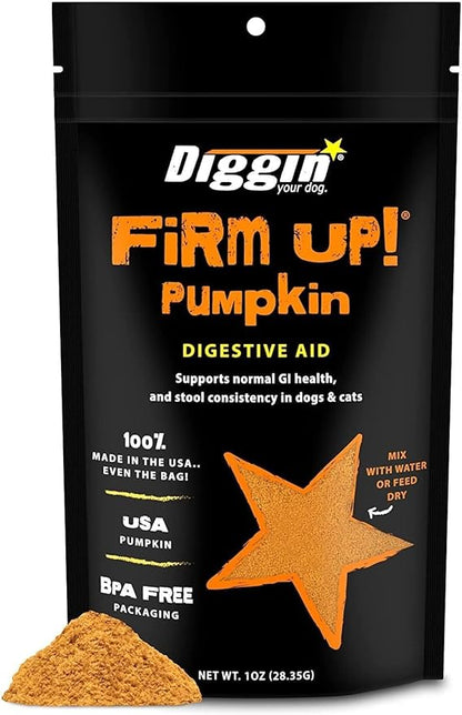 Diggin’ Your Dog, Firm Up Original Pumpkin Super Dog & Cat Supplement, 1 Ounce